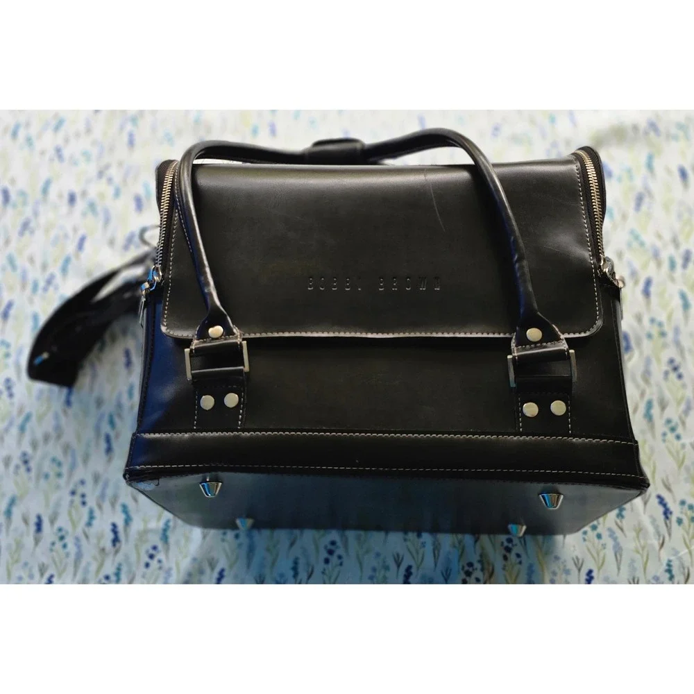 Bobbi‎ Brown Professional Makeup Train Case Black Faux Leather Organizer Bag
